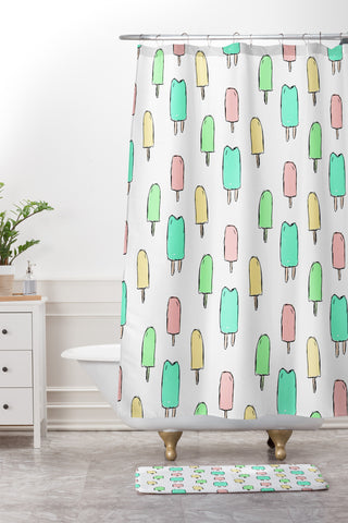 Allyson Johnson Bright Popsicle Shower Curtain And Mat