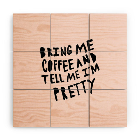 Allyson Johnson Bring me coffee pink Wood Wall Mural