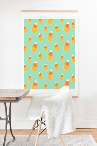 Allyson Johnson Candy Corn Blue Art Print And Hanger