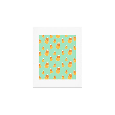 Allyson Johnson Candy Corn Blue Art Print