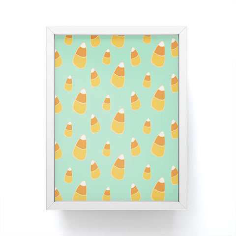 Allyson Johnson Candy Corn Blue Framed Mini Art Print