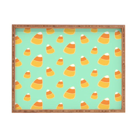 Allyson Johnson Candy Corn Blue Rectangular Tray