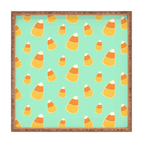Allyson Johnson Candy Corn Blue Square Tray
