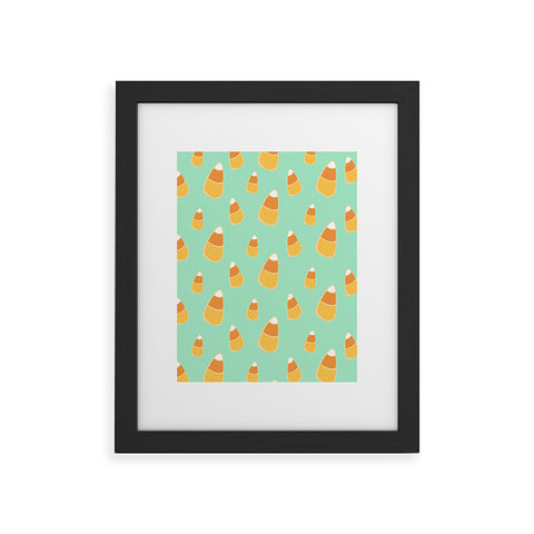 Allyson Johnson Candy Corn Blue Framed Art Print