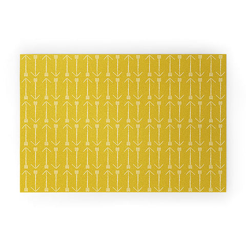 Allyson Johnson Chartreuse Arrows Welcome Mat