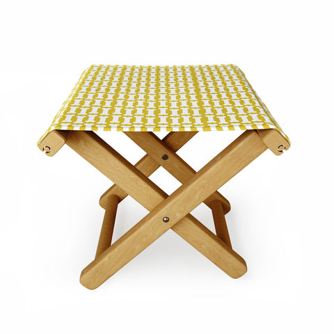 Allyson Johnson Chartreuse Dog Bones Folding Stool