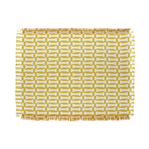 Allyson Johnson Chartreuse Dog Bones Throw Blanket