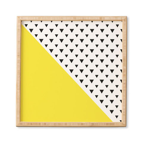Allyson Johnson Chartreuse n triangles Framed Wall Art
