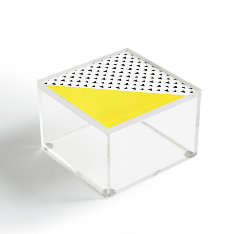 Allyson Johnson Chartreuse n triangles Acrylic Box