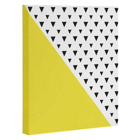 Allyson Johnson Chartreuse n triangles Art Canvas