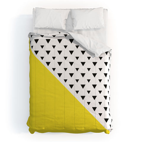 Allyson Johnson Chartreuse n triangles Comforter