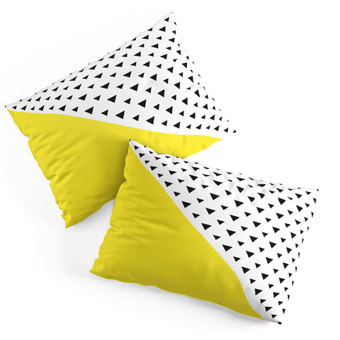 Allyson Johnson Chartreuse n triangles Pillow Shams