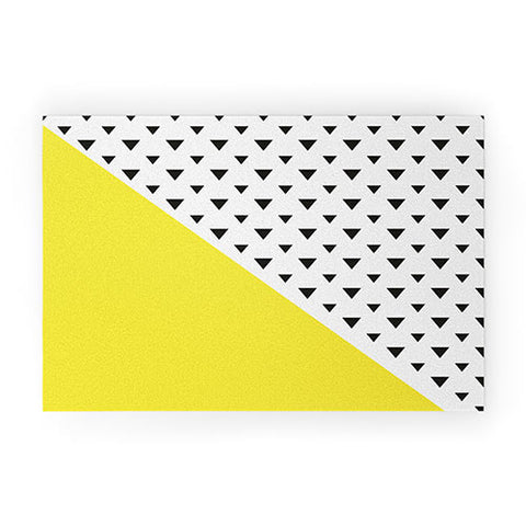 Allyson Johnson Chartreuse n triangles Welcome Mat