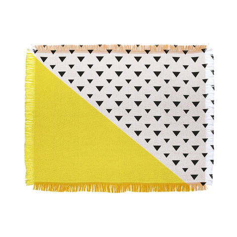 Allyson Johnson Chartreuse n triangles Throw Blanket