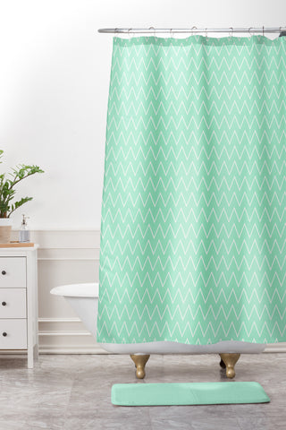 Allyson Johnson Classic Mint Shower Curtain And Mat