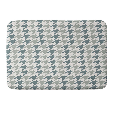 Allyson Johnson Classy Blue Houndstooth Memory Foam Bath Mat