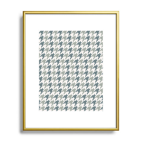 Allyson Johnson Classy Blue Houndstooth Metal Framed Art Print