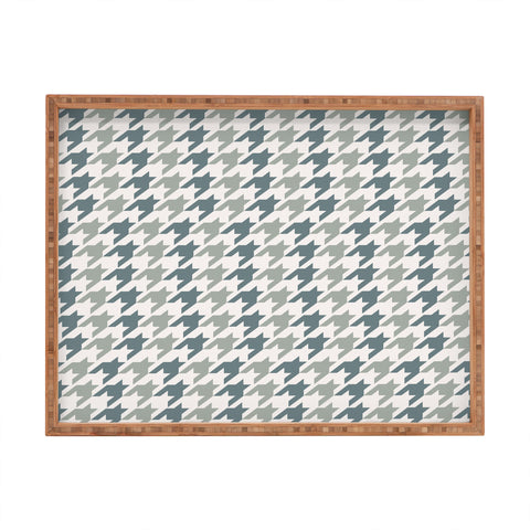 Allyson Johnson Classy Blue Houndstooth Rectangular Tray