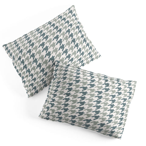 Allyson Johnson Classy Blue Houndstooth Pillow Shams