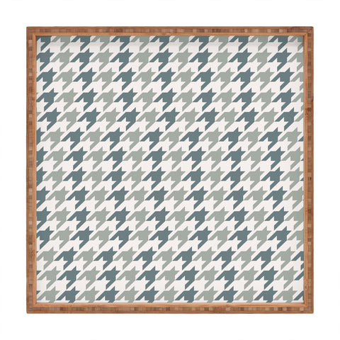 Allyson Johnson Classy Blue Houndstooth Square Tray