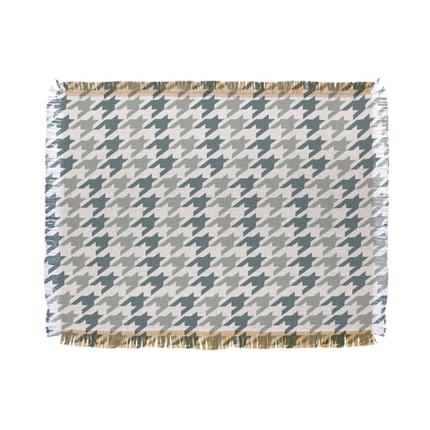 Allyson Johnson Classy Blue Houndstooth Throw Blanket