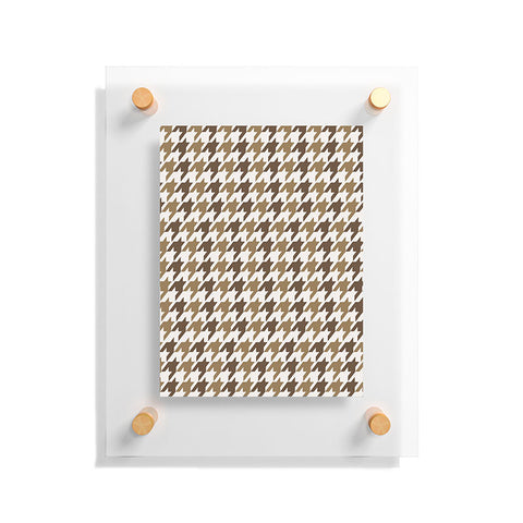 Allyson Johnson Classy Brown Houndstooth Floating Acrylic Print