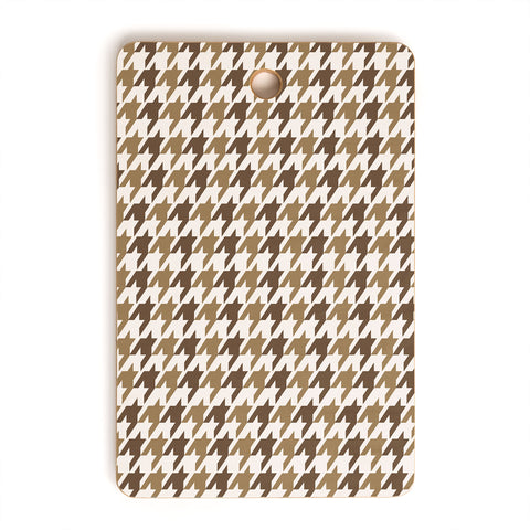 Allyson Johnson Classy Brown Houndstooth Cutting Board Rectangle