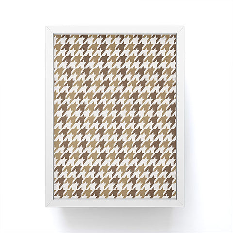 Allyson Johnson Classy Brown Houndstooth Framed Mini Art Print