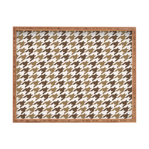Allyson Johnson Classy Brown Houndstooth Rectangular Tray