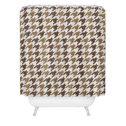 Allyson Johnson Classy Brown Houndstooth Shower Curtain