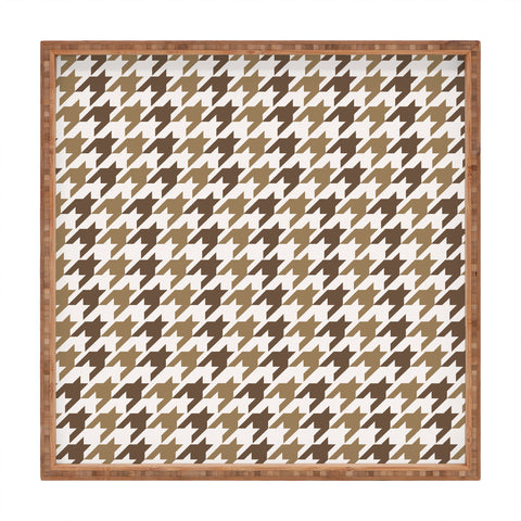Allyson Johnson Classy Brown Houndstooth Square Tray