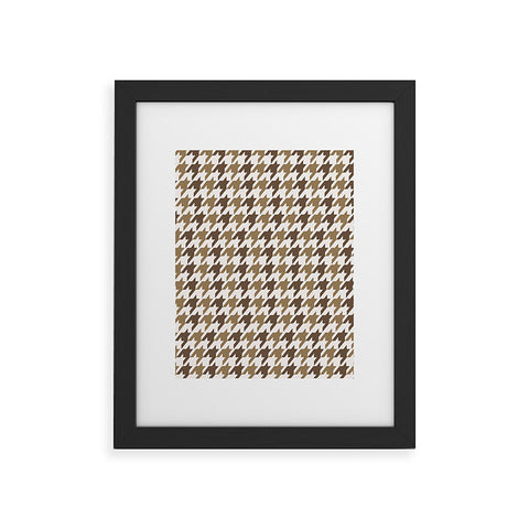 Allyson Johnson Classy Brown Houndstooth Framed Art Print