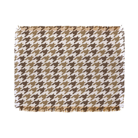 Allyson Johnson Classy Brown Houndstooth Throw Blanket