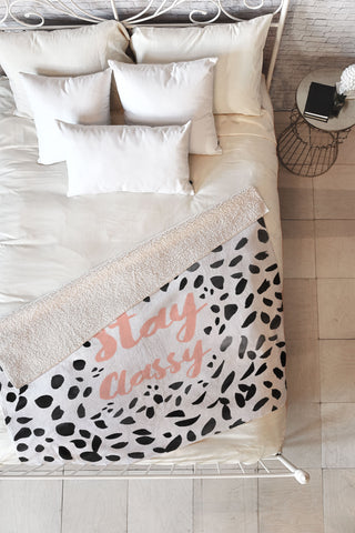 Allyson Johnson Classy Dalmation Fleece Throw Blanket