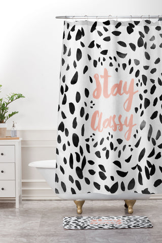 Allyson Johnson Classy Dalmation Shower Curtain And Mat