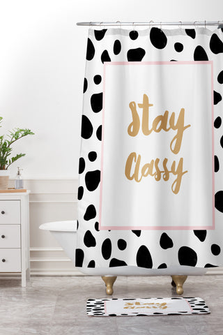 Allyson Johnson Classy Dots Shower Curtain And Mat
