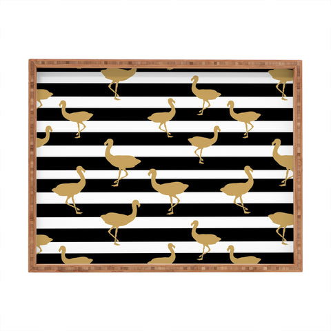Allyson Johnson Classy Flamingos Rectangular Tray