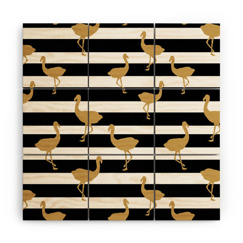 Allyson Johnson Classy Flamingos Wood Wall Mural