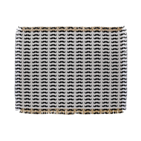 Allyson Johnson Classy Mustaches Throw Blanket