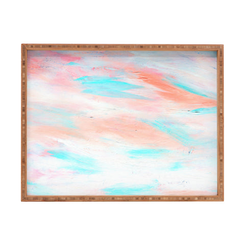 Allyson Johnson Coral Abstract Rectangular Tray