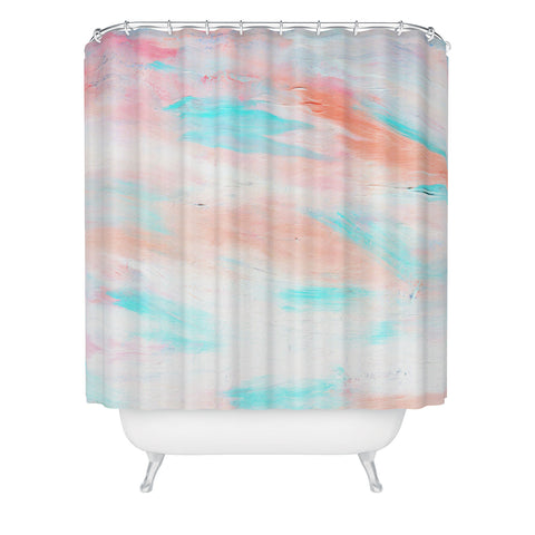 Allyson Johnson Coral Abstract Shower Curtain