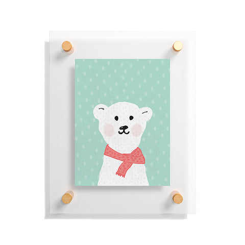 Allyson Johnson Cozy Polar Bear Floating Acrylic Print