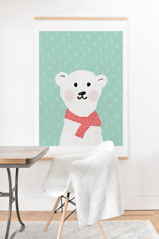 Allyson Johnson Cozy Polar Bear Art Print And Hanger