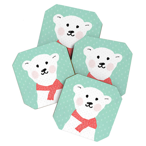 Allyson Johnson Cozy Polar Bear Coaster Set