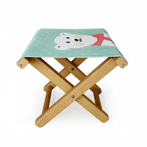 Allyson Johnson Cozy Polar Bear Folding Stool