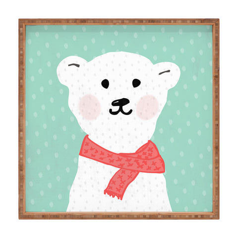 Allyson Johnson Cozy Polar Bear Square Tray