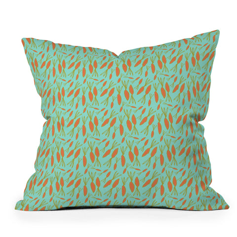 Allyson Johnson Cute Little Carrots Throw Pillow