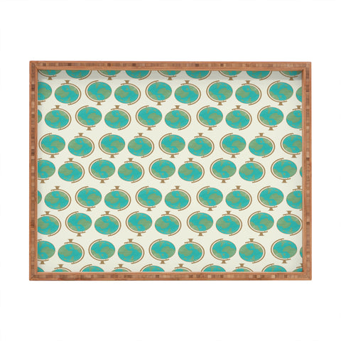 Allyson Johnson Cute Little Globes Rectangular Tray