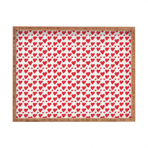 Allyson Johnson Cute little Hearts 1 Rectangular Tray