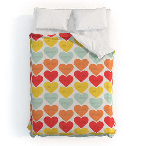 Allyson Johnson Cute Little Hearts Duvet Cover